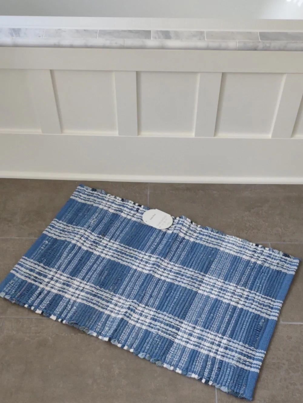 Rug 100% Cotton 20”x 30” Fiber Arts Style Blue Throw Rug New Target Threshold